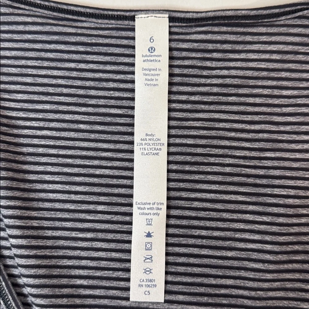 Lululemon Sunset Salutation Long Sleeve - Mini Pop Stripe Heathered Slate Black